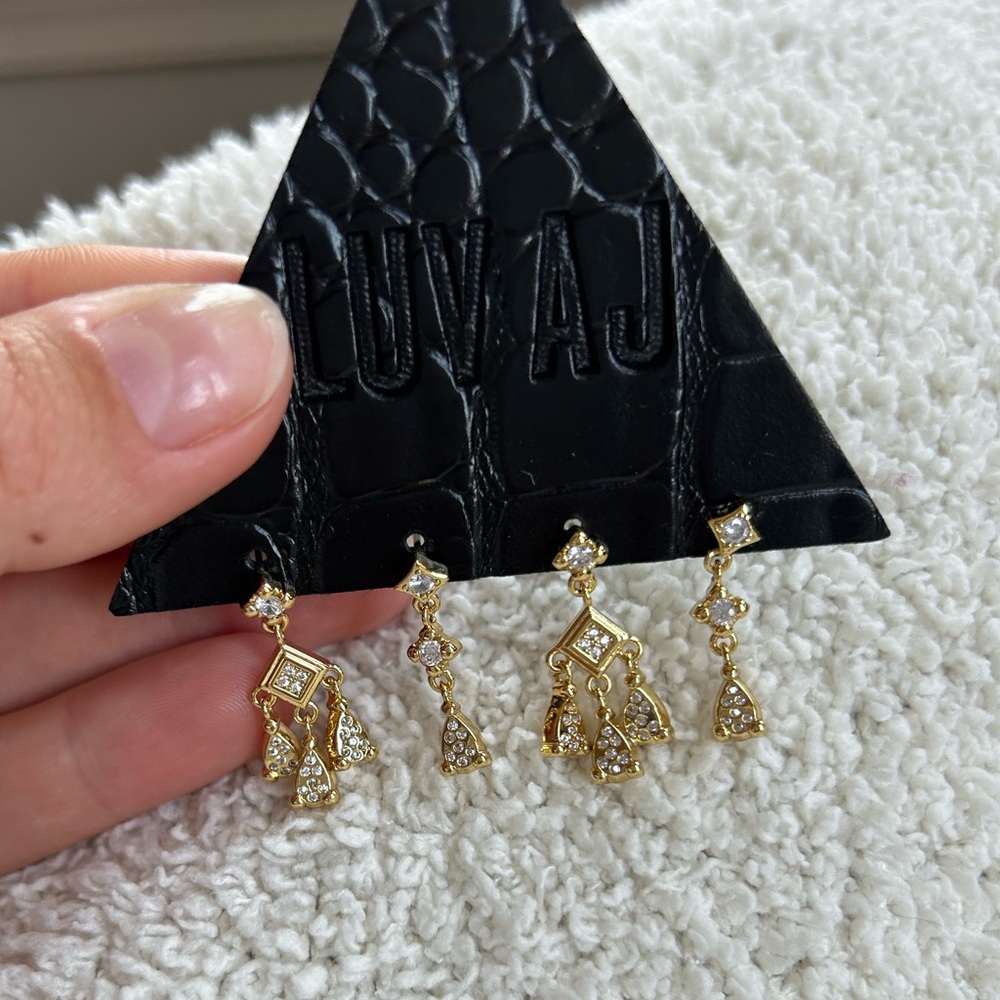Gold LUV AJ Earrings NWOT
